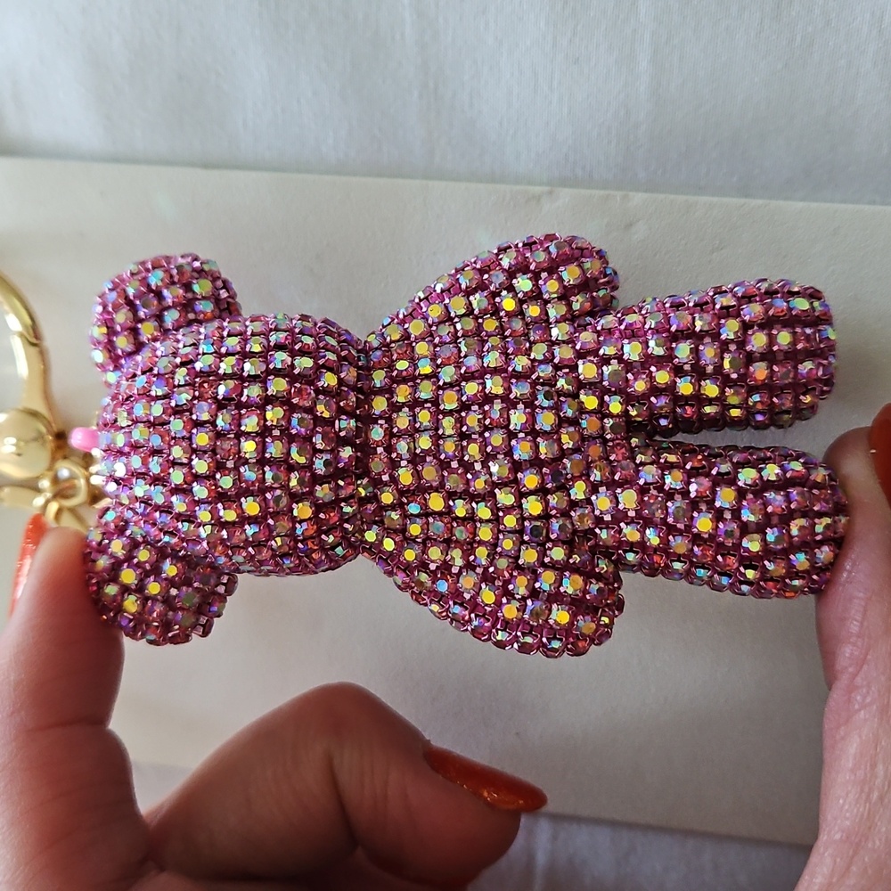 Natasha Rhinestone Bear Bag Charm/Key Ring - Picture 2 of 3